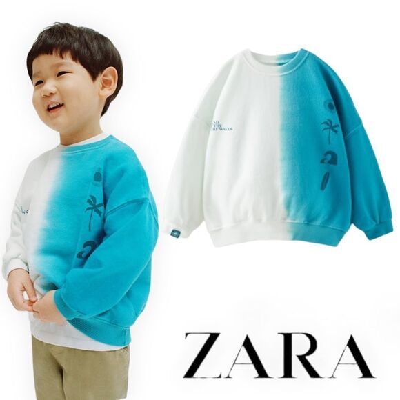 ZARA Kids | Blue | DIP DYE SWEATSHIRT - Picture 1 of 5